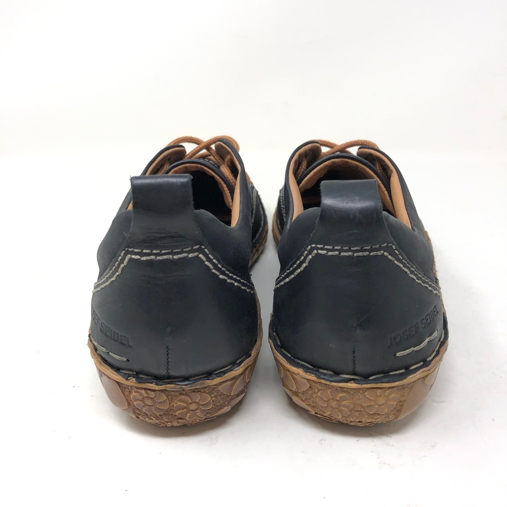 Josef Seibel Womens 39 Oxford Rosalie 50 Black Leather Stitch Lace Up Comfort - Picture 6 of 9